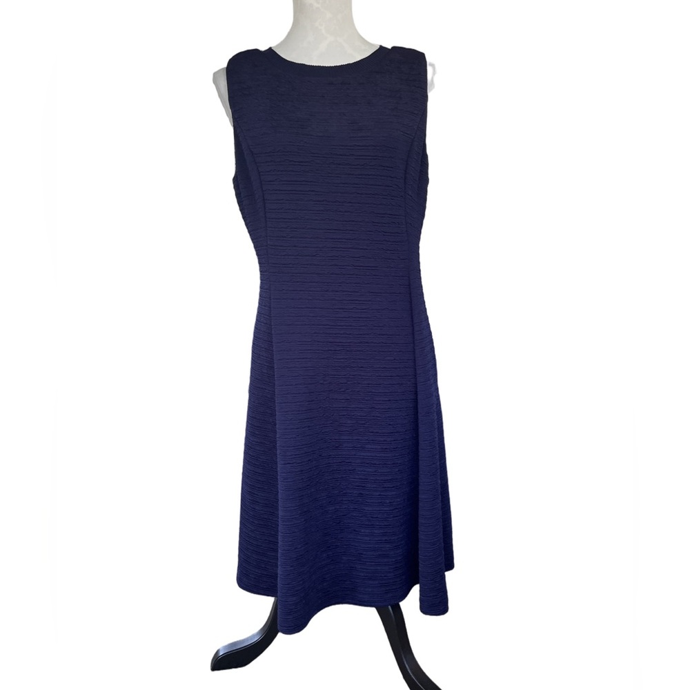 Karl Lagerfeld Paris Navy Textured Sleeveless A-Line Dress Women’s Size 12